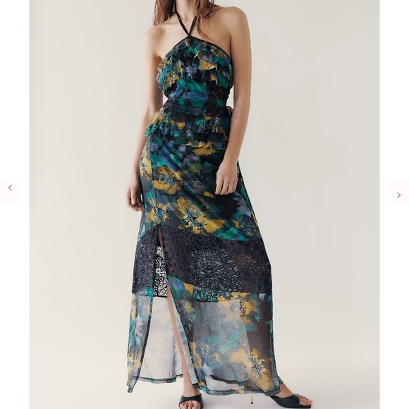 Free People Dresses & Skirts - Nightcap Hibiscus Lace Maxi Dress in Blue Hibiscus sz medium NWT